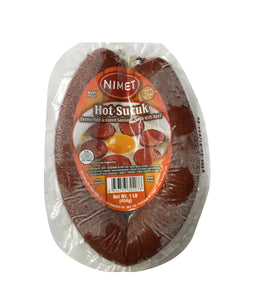 Nimet Hot Sucuk Fermented Cured Sausage Beef - 454 Gm - Daily Fresh Grocery