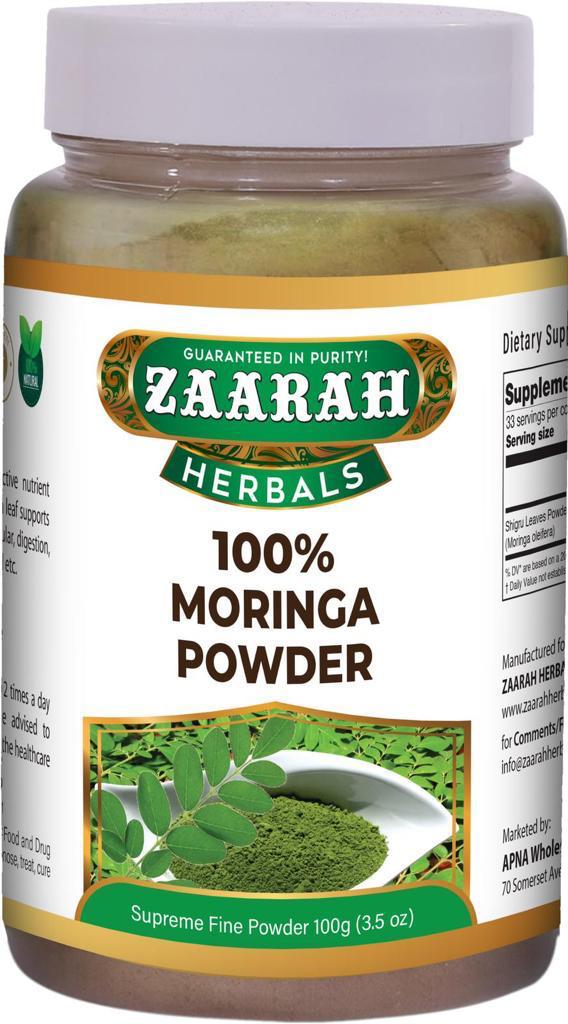 zaarah herbals 100% Moringa powder - 100gm - Daily Fresh Grocery