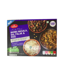 Haldiram's Minute Khana Bhindi Masala Dal Palak & Rice - 340 Gm - Daily Fresh Grocery