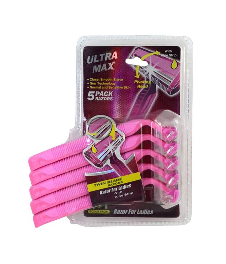 Ultra Max Twin Blade Razors For Ladies 5 Pack