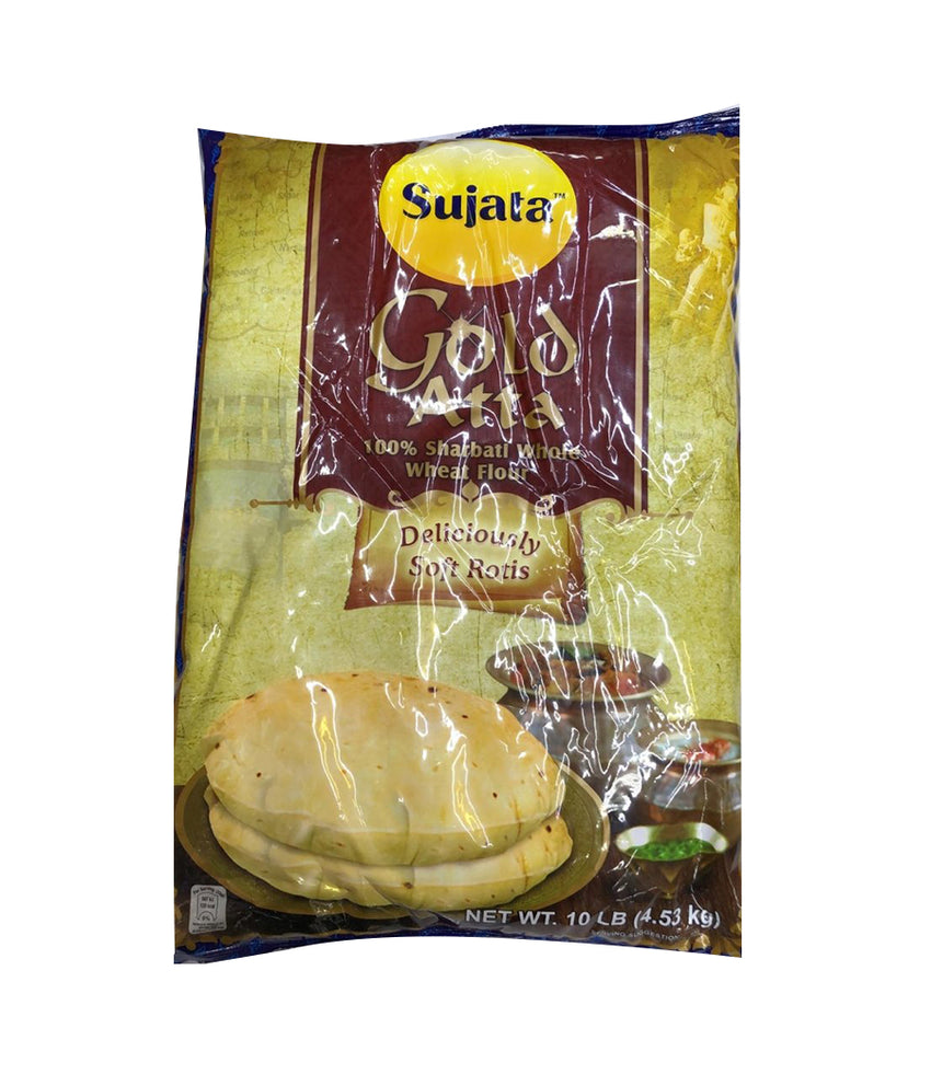 Sujata Gold Atta 100% Sharbati Whole Wheat Flour - 10 Lbs - Daily Fresh Grocery