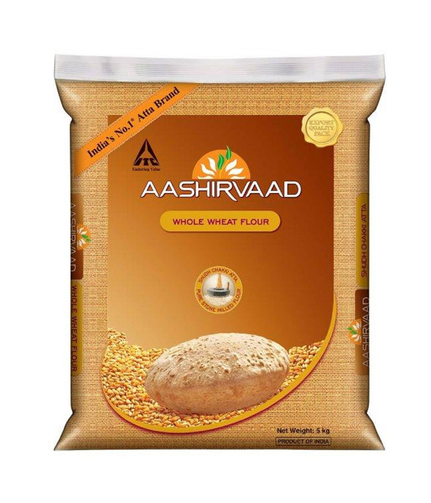 Aashirvaad Whole Wheat Flour - 4.54 kg - Daily Fresh Grocery