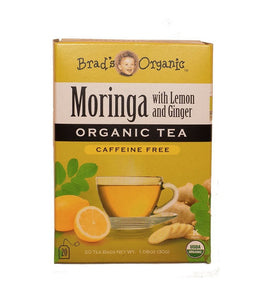Brads Organic MORINGA with Lemon Ginger Caffeine Free Organic Tea - 30 Gm - Daily Fresh Grocery