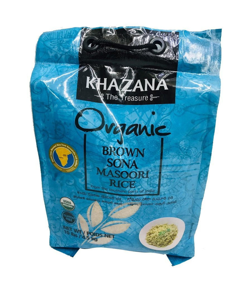 KHAZANA Organic Brown Sona Masoori Rice - 10 Lb - Daily Fresh Grocery