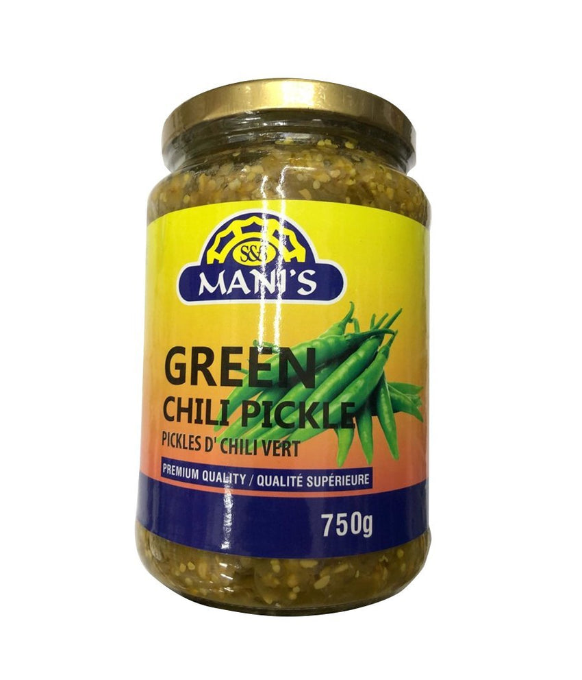 Mani's Green Chili Pickle - 750 Gm - Daily Fresh Grocery