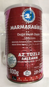 Marmarabirlik Dogal Siyah Zeytin Salamura Az Tuzlu Salzarm - 800gm - Daily Fresh Grocery