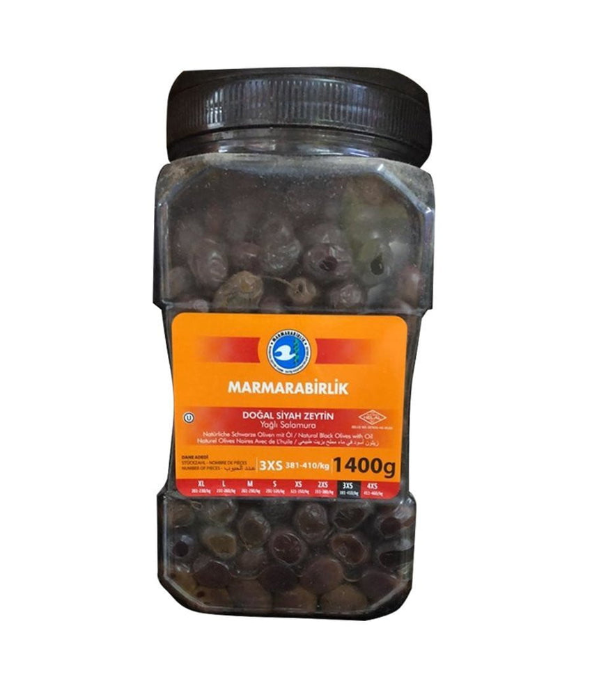 Marmarabirlik Dogal Siyah Zeytin Yagli Salamura 3XS - 1400 Gm - Daily Fresh Grocery