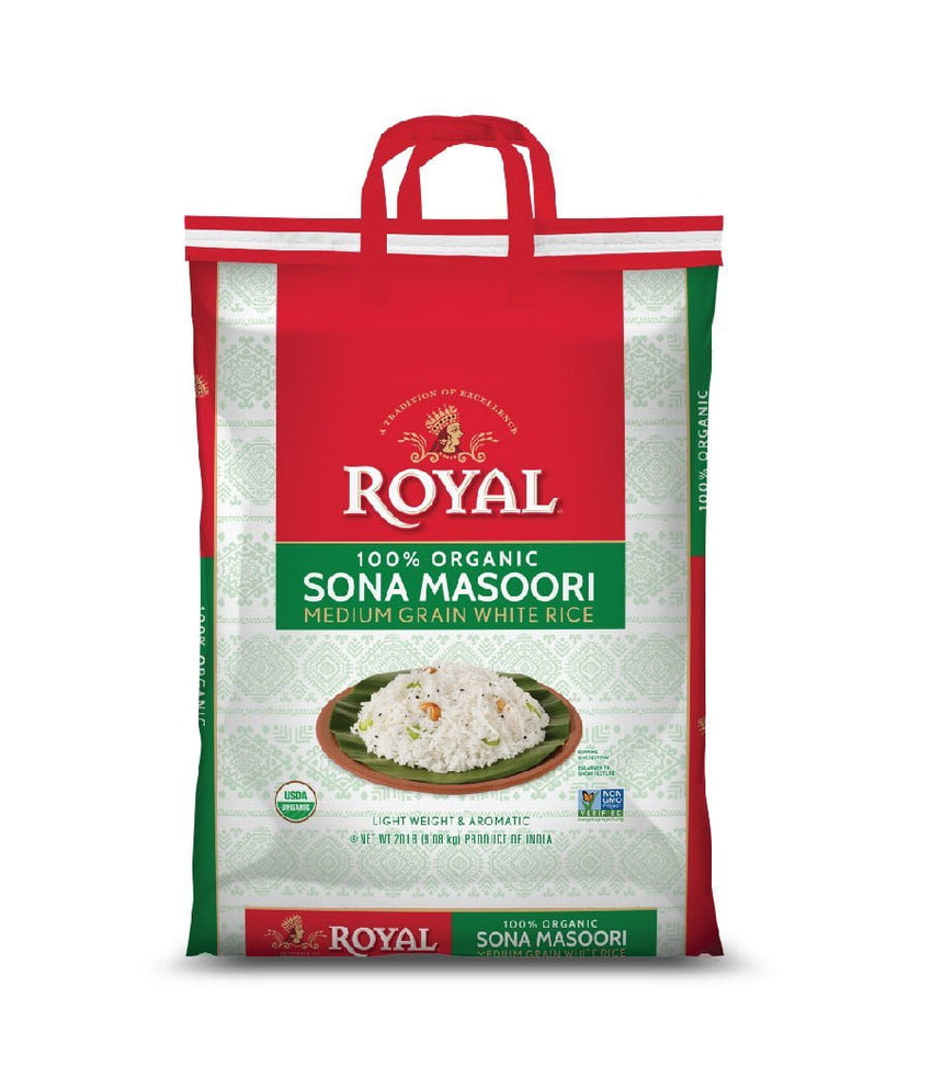 Royal Sona Masoori Medium Grain White Rice - 20 lbs - Daily Fresh Grocery