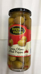 Royal Valley Green Olives Red Pepper - 500gm - Daily Fresh Grocery