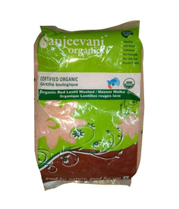 Sanjeevani Organics Organic Red Lentil Washed / Masoor Malka - 2 Lbs - Daily Fresh Grocery