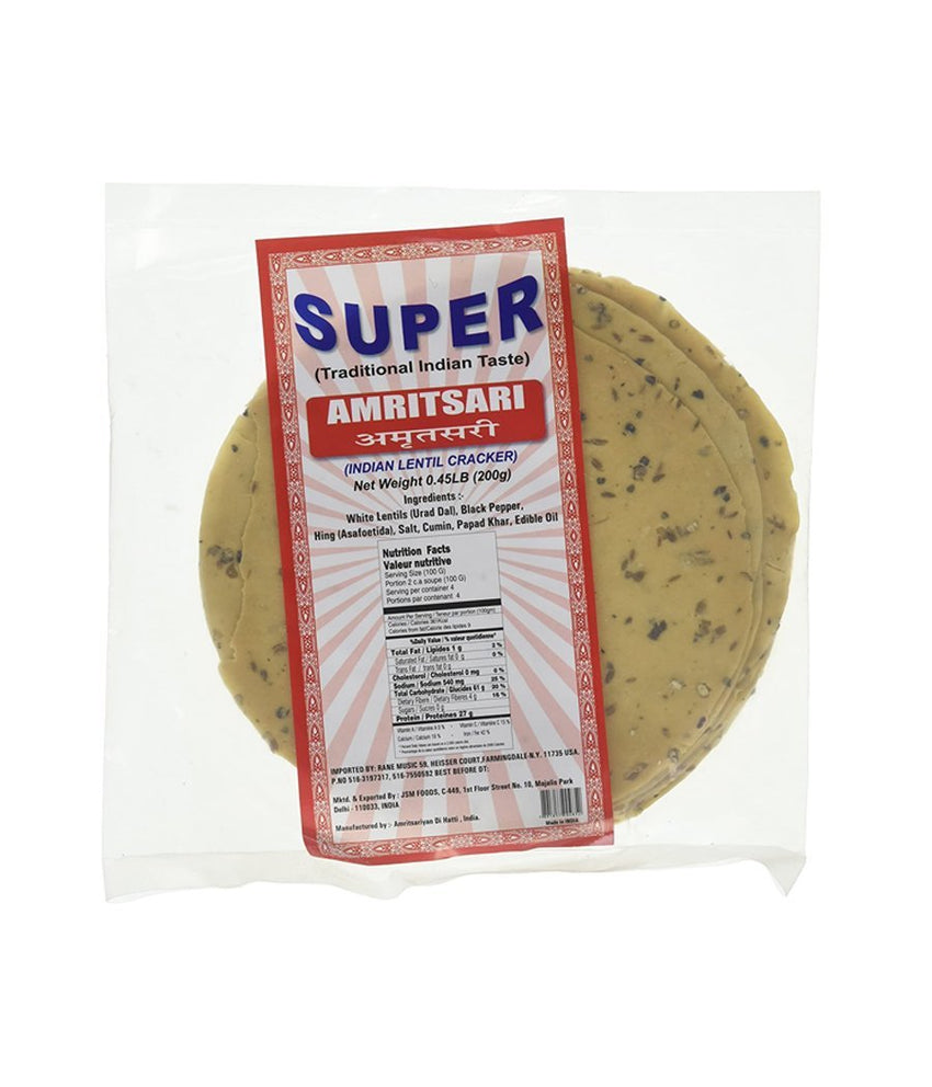 SUPER Amritsari (Indian Lentil Crackers) - 200 Gm - Daily Fresh Grocery