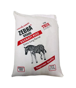 ZEBRA BRAND – Basmati Rice – Extra Long Kernel – 40Lbs - Daily Fresh Grocery